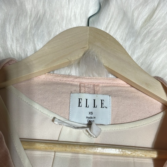 #0128 ELLE Light Pink Fitted Jean Jacket with Side Zipper & Peplum-XS - Picture 9 of 10